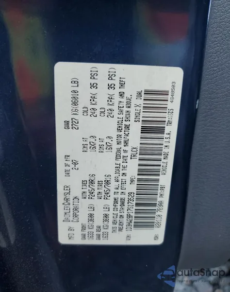 2007 Dodge Dakota Quad из США, поврежденный, VIN 1D3HW28P17S173529